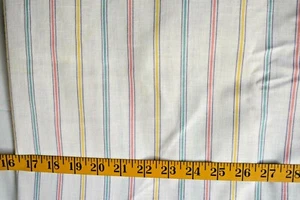MULTI STRIPES SHIRTING ON WHITE  COTTON BLEND FABRIC   30X43 INCHES - Picture 1 of 2