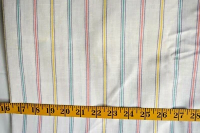 MULTI STRIPES SHIRTING ON WHITE  COTTON BLEND FABRIC   30X43 INCHES - Image 1 of 2