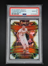 2019-20 Select Cameron Johnson RC #8 Concourse White /149 PSA 10