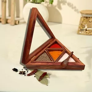 Wooden Spice Masala Box for Kitchen | Spice Container for Kitchen | Masala Box - Picture 1 of 5