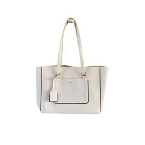 Lauren Ralph Lauren White Tote Bag Handbag Purse Double Strap 12x9.5x4.5 - Picture 1 of 4
