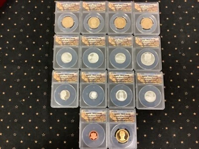 2010-S 14-coin Silver Proof Set ANACS PR 70 DCAM - Cherry Wood Case Included! - Image 1 of 4