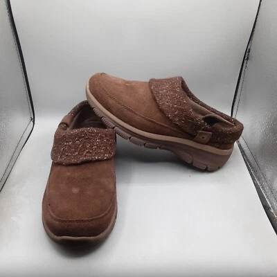 Skechers Easy Going Full Bloom Clogs Women's 7W Brown Chocolate Suede 2 A59 - Image 1 of 4