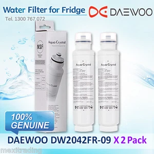 2 x Aqua Crystal Daewoo Fridge Filter DW2042FR-09 DW2042F-09 DW2042FB FR620X - Picture 1 of 8