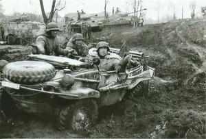 WK II Deutsches Foto ** Schwimmwagen Auto & Panther Panzer ** .. - Bild 1 von 1