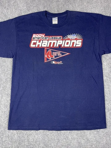 Vintage Boston Red Sox Shirt Adult Extra Large Blue MLB World Series Champions Cover