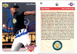 Alex Ochoa Signed 1992 Upper Deck Minors #59 Card Kane County Cougars Auto AU
