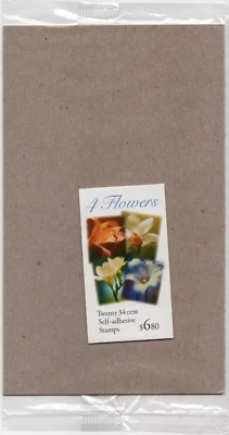 Scott #BK284 (3487-3490) 4 Flowers Booklet of 20 Stamps - Sealed - Image 1 of 3