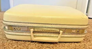 Vintage Train Case Samsonite 16" Ivory White Silhouette Suitcase Travel Carry On - Picture 1 of 12