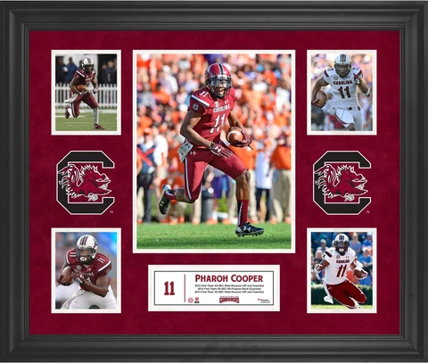 Pharoh Cooper South Carolina Gamecocks Framed 23x27 5-Photo Collage Cover