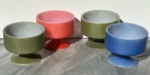 4er Set Vintage Federal Glas Eisschale Mid Century Standschale USA - Bild 1 von 4