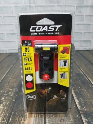 Coast HX4 80 Lúmenes Resistente a la Intemperie Doble Color Clip SOMBRERO TAPA Luz Magnética Trasera Foto 1 de 4
