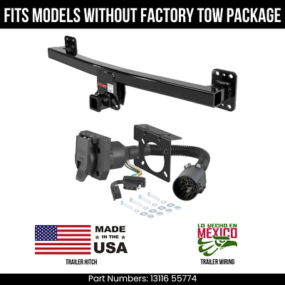 Сцепное устройство для прицепа 11-17 VW Touareg с 7-контактной проводкой подходит без оригинального TowPKG Curt 7,5 К - Изображение 1 из 3