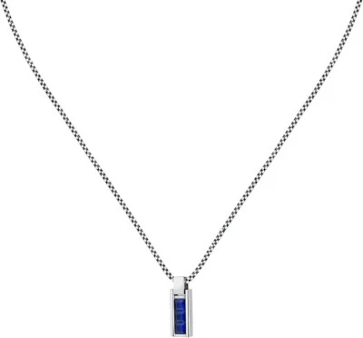 Collana Morellato Uomo Collezione Urban Acciaio Ciondolo Cristallo Blu _SABH40 - Immagine 1 di 4