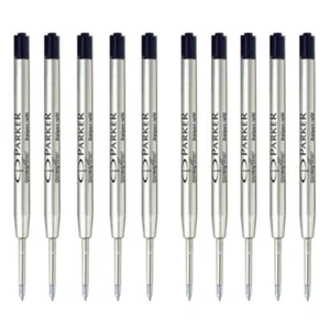 Paquete de 10 recambios de bola Parker Quink tinta negra para mi tienda bolígrafos - Imagen 1 de 5