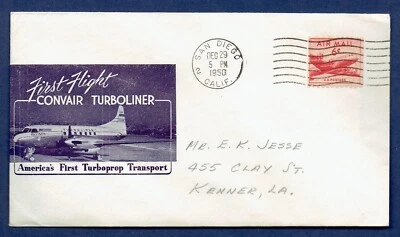 Convair Turboliner First Flight Cover 1950 - Image 1 of 2