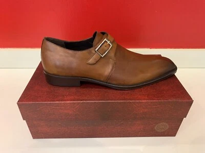NUEVO EN CAJA Mezlan Para hombres Monk Strap 20551 Sin Cordones en Coñac Talla 9.5 Foto 1 de 2