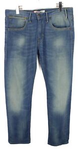 LEVI's 504 Straight Jeans Men's W33/L32 Zip Fly Fade Effect Whiskers Blue