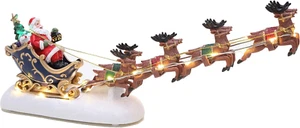 Christmas Concepts® 13"/34cm LED Leucht Weihnachtsmann Schlitten & fliegende Rentier Szene - Bild 1 von 5