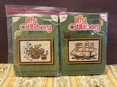 Kit de bordado Jiffy Stitchery 236 Pansy Bodegón 827 LOTE de goletas Foto 1 de 4