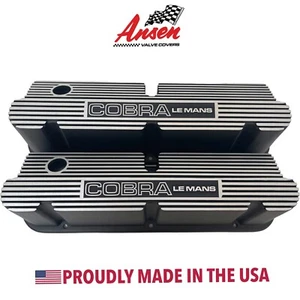 Ford Small Block Cobra Le Mans Pentroof Tall Valve Covers - Black - Ansen USA - Picture 1 of 8