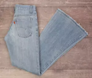 VTG Women's 70s Levi's Light Wash 684 Bellbottom Jeans Sz 26" 1970s Flare Leg - Picture 1 of 12