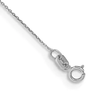 14K Weißgold 10 Zoll 0,75 mm Kabel Fußkettchen Armband - Bild 1 von 3
