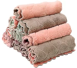 10 Pack Kitchen Cloth, Microfiber Dish Towels, Coral Velvet, Super Absorbent - Picture 1 of 5
