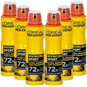 6x 150ml Loreal Men Expert Invincible Sport Anti Transpirant Spray 72H Non Stop - Bild 1 von 3