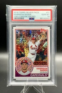 Harrison Bader 2018 Topps Silver RC 83 Chrome Promo; PSA-10 - Picture 1 of 2