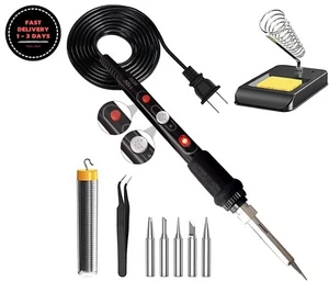 Kit Soldador Eléctrico con Interruptor 60W Temperatura Regulable. Nuevo - Picture 1 of 6