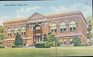 Pennsylvania Postcard Linen Public Library Easton Pa - Picture 1 of 2