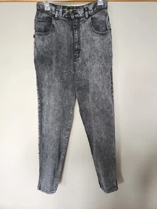 Sasson Jeans Damen 13 schwarz Acid Wash Tapered Leg Vintage 80er - Bild 1 von 6