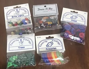 Favorite Findings Plastic Buttons For Crafts Trees Lights Stars Buttons 6 Packs - Picture 1 of 8