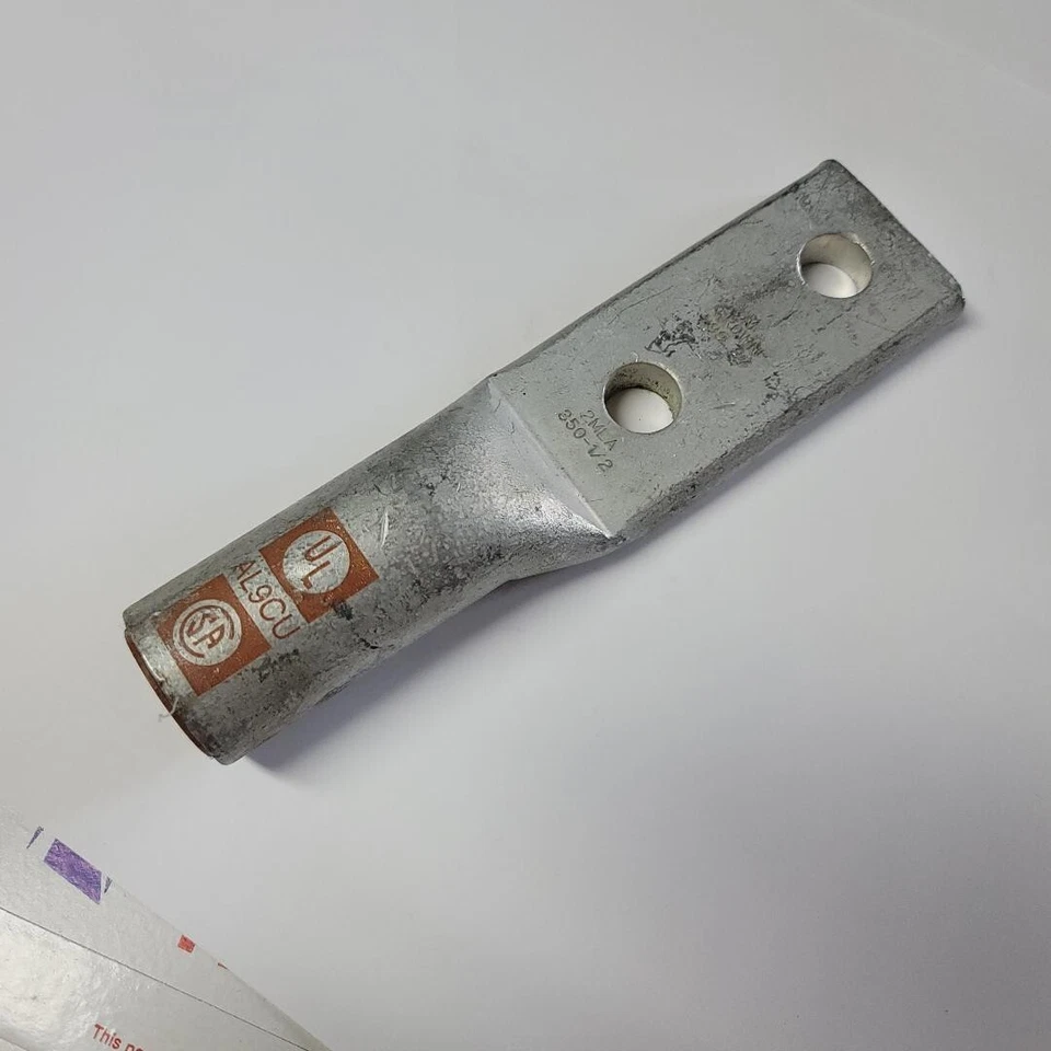 Compression Lug Morris 93122 2MLA 350 MCM 2 Hole 1/2" Brown Die Long Barrel - Image 1 of 3