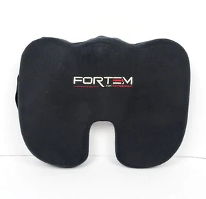 Fortem Extra Mile Chair Memory Seat Cushion Large Black Velour Orthopedic Wash - Picture 1 of 5