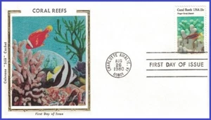 USA4 #1830 U/A COLORANO SILK FDC Finger Coral - Bild 1 von 1