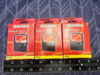 3 Pks Porelon #11514 Nylon Ribbon for Okidata ML 320/321/390/390+/391+/590 Black - Image 1 of 2