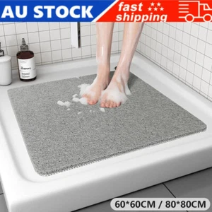 60x60/80×80cm Super Comfy Shower Mat Non Slip Never Stains or Blocks Drain Grey - Picture 1 of 19