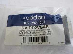 DVI TO VGA ADAPTOR ADDON DVIDD2VGAB VGA ADAPTER 25PIN DVI TO VGA - Picture 1 of 4