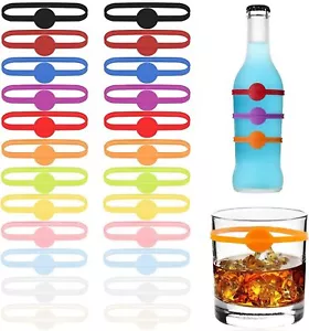 24x Silikon Glas Markierung Trinkgläser Weinglasm Party Glasmarkierer Glasmarker - Bild 1 von 9