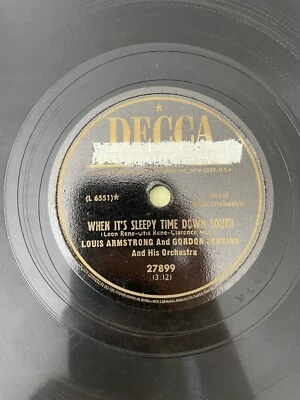 Decca 27899 - 78rpm Record - Louis Armstrong (It’s All In The Game / Down South) Foto 1 de 4