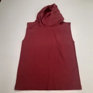 Sun Runner Boys M 12-14 Hooded Red Shirt Sleeveless vintage USA Made - Picture 1 of 4