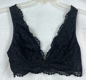 Victorias secret Bra Bralette Body VS lined Stretch Lace Large Black 54867 New - Picture 1 of 6