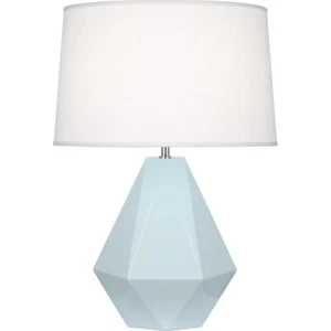 Robert Abbey Delta 1 Light Table Lamp, Baby Blue/Polished Nickel - 936 - Picture 1 of 1