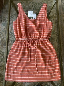Joie Tank Dress Size L Y2K Vintage Blood Orange Silk Tunic $258 New Resort - Picture 1 of 10
