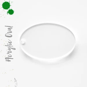 Acrylic Keychain blank 3" OVAL 1/8" Thick (Clear&Colors) Pack 25-50 - Picture 1 of 5