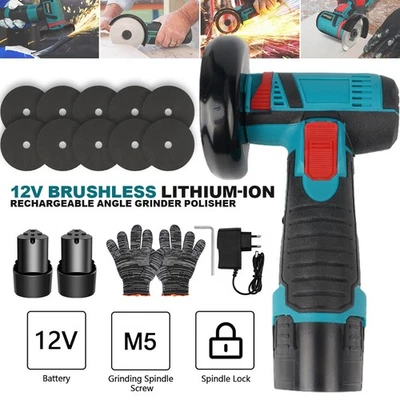 75mm Winkelschleifer Akku 800W Trennschleifer Schleifmaschine Flex mit 2 Akkus - Bild 1 von 4