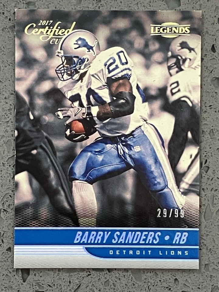 2017 Donruss Certified Cuts Silver #112 Barry Sanders 29/99 Lions - Image 1 of 3
