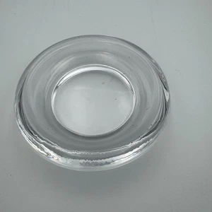 Candelabro de vidrio transparente anillo redondo grueso votivo decoración minimalista moderna - Imagen 1 de 3